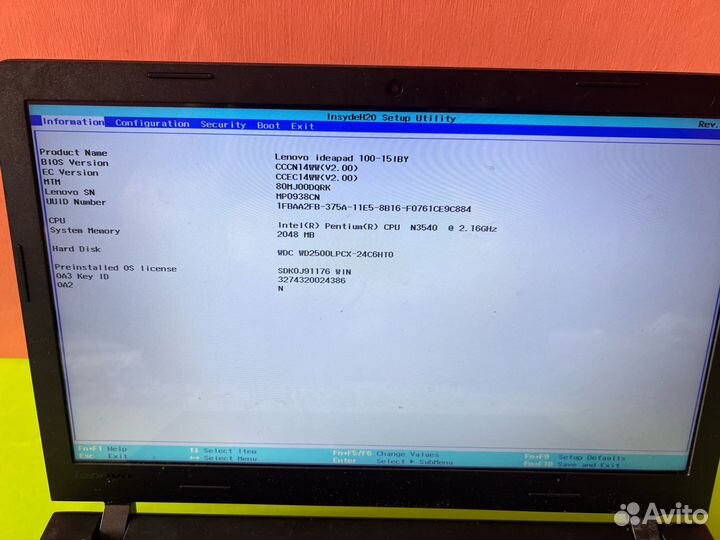 Lenovo ideapad 100-15iby на запчасти\под ремонт