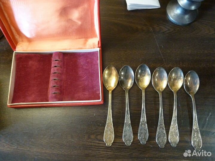 Чайные ложки. Серебро. Мельхиор