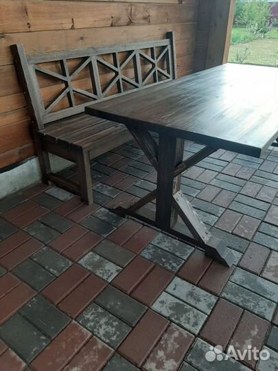 Стол. Скамейка из Массива. Стол дерева, из массива