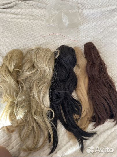 Искуственые волосы на заколках