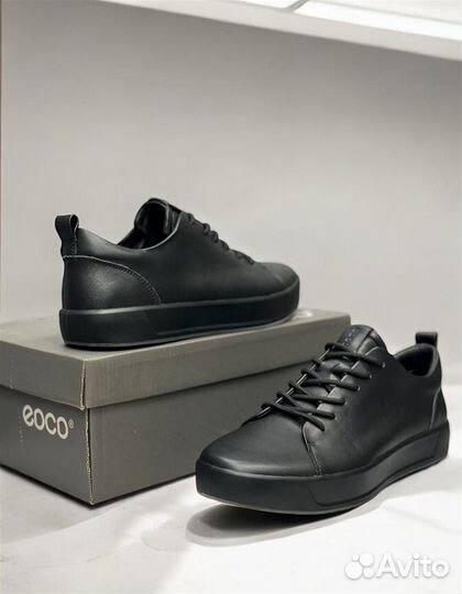 Кеды мужские ecco кожаные black