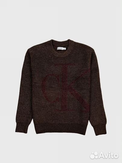 Свитер Calvin Klein Monogram Logo Ribbed Java