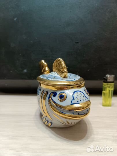 Соусница Гжель Золотая рыбка