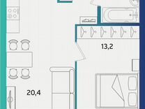 1-к. квартира, 42,2 м², 2/12 эт.