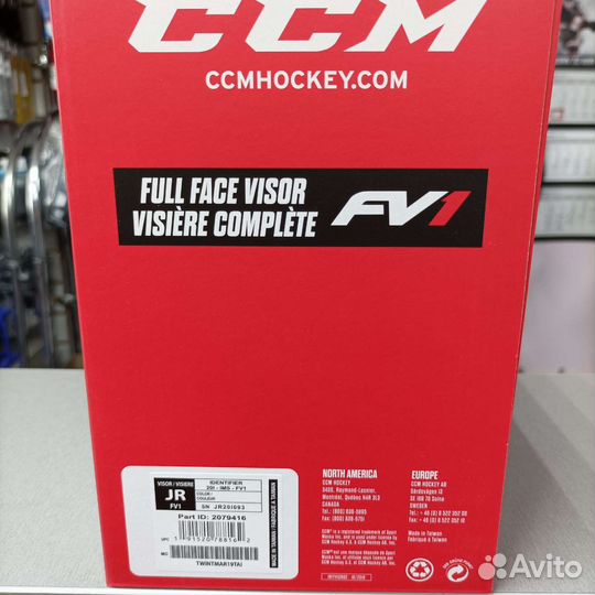 Маска-визор игрока CCM FV1 JR прозрачный