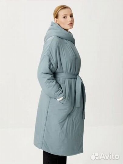 Утепленное пальто-халат новое размер M