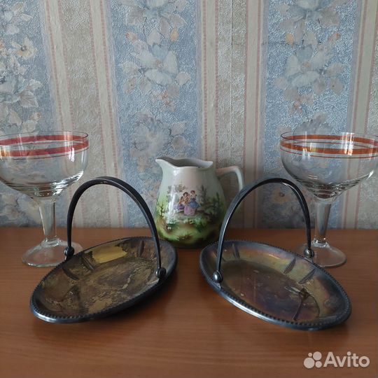 Посуда СССР (мельхиор хрусталь красное стекло)