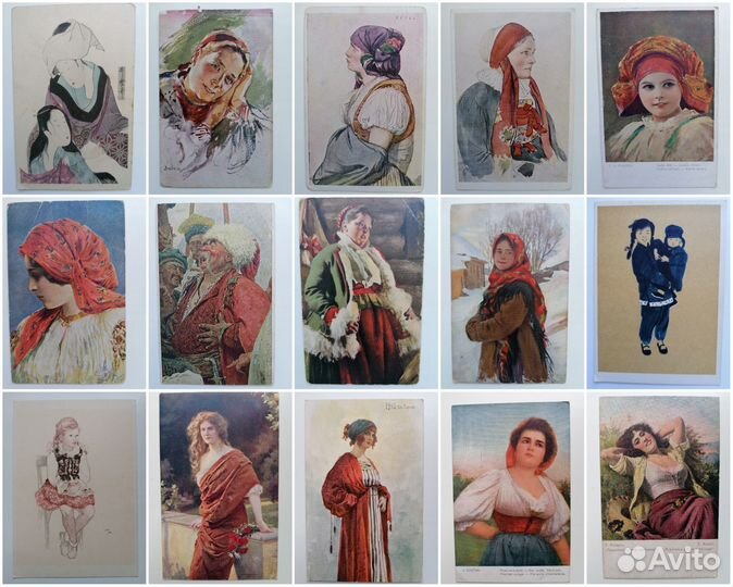Открытки этнические(костюмы, танцы, девушки, дети)