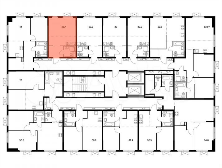 Квартира-студия, 25,7 м², 17/17 эт.