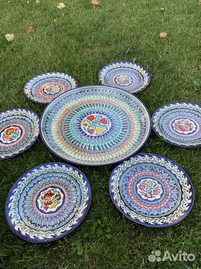 Узбекская красивая посуда(тарелки, пиалы, чайники