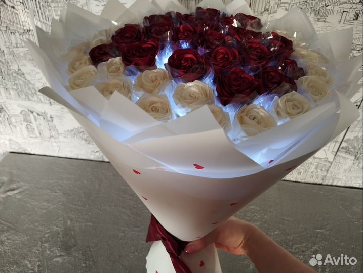 Букет из атласных лент 