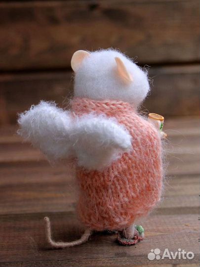 Мышонок ангел домашнего уюта, авторская кукла