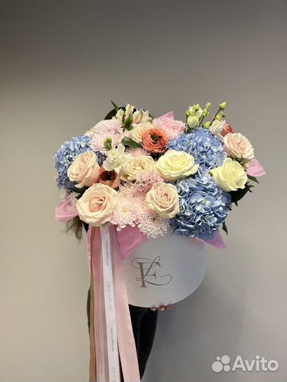 Коробка сборная яркая недная цветы в