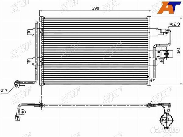 Радиатор кондиционера audi A3, audi A3 96-03, audi