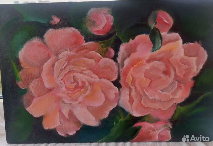 Картина маслом на холсте цветы