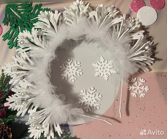 Ободки к костюмам снежинки, зимушки, снегурочки