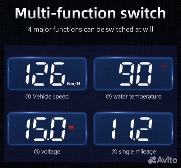 Проекция на лобовое стекло спидометр obd2