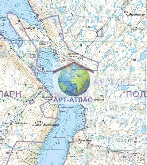 Карта острова Рыбачий и Средний