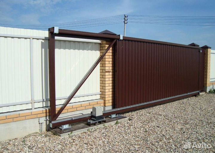 Откатные ворота с подушкой