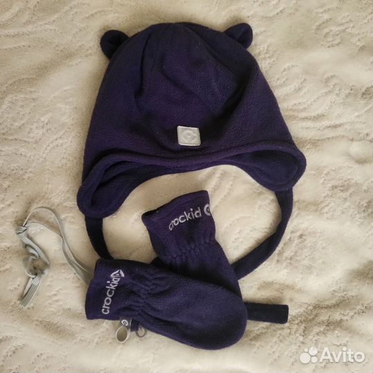 Шапка и варежки crockid,демисезон