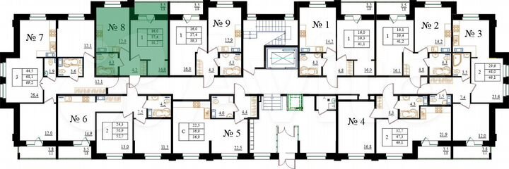 1-к. квартира, 39,2 м², 1/8 эт.