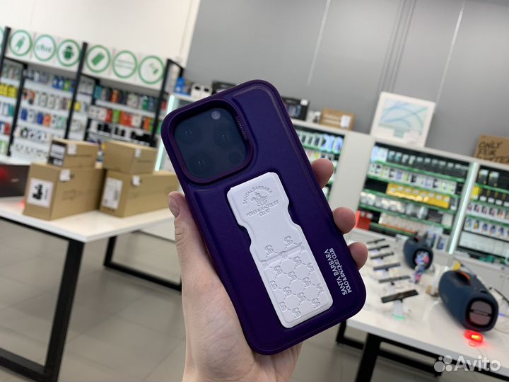 Кожаный чехол с подставкой для iPhone 14 Pro