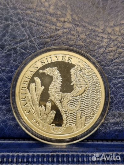 Монета Серебро Морской конек Барбадос 2022 Унция