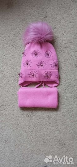 Шапка с шарфом