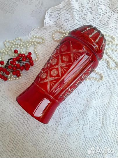 Ваза рубиновое стекло СССР