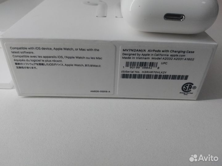 Беспроводные наушники apple airpods 2 White