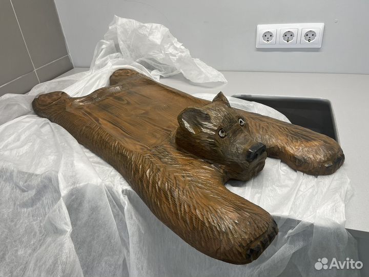 Поднос деревянный медведь