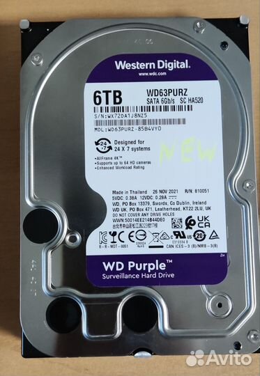 Жесткий диск western digital WD63purz 6TB