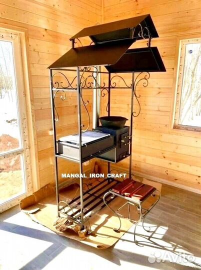 Мангал с печкой под казан