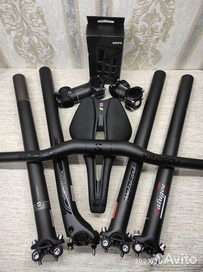 Toseek карбон подсидел, вынос, руль, грипсы, седла
