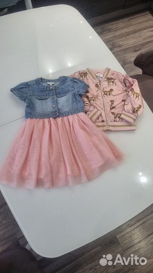 Платье джинса, фатин и курточка H&M