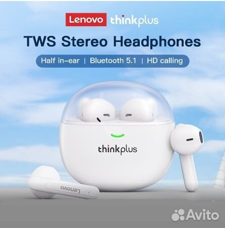Новые беспроводные наушники Lenovo запечатанные