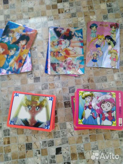 Наклейки-стикеры, карточки SailorMoon,Merlin,Italy