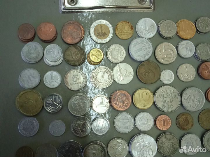 Иностранные монеты, 100 шт, разные