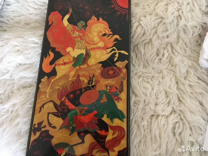 Лаковая миниатюра, Панно «Поединок»