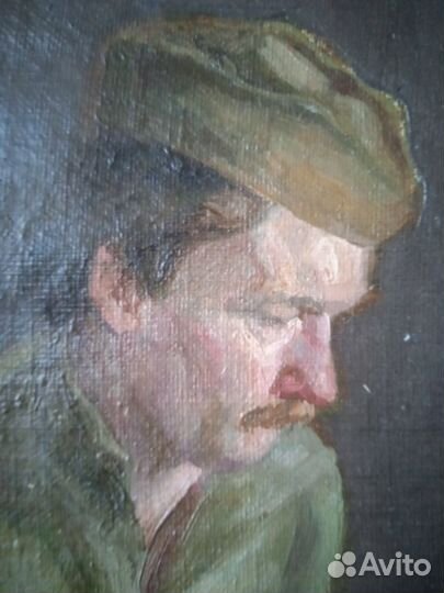 Картина холст Боец вернул с ВОВ а дома нет никого