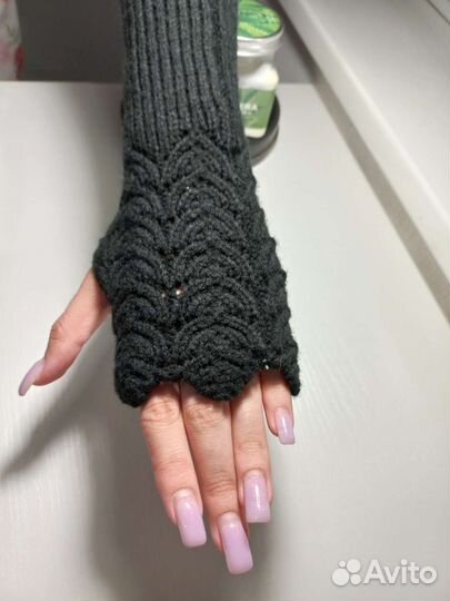 Перчатки митенки женские