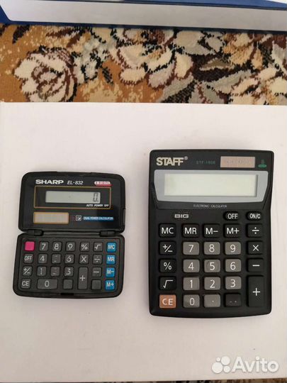 Калькуляторы : sharp EL-832 и staff
