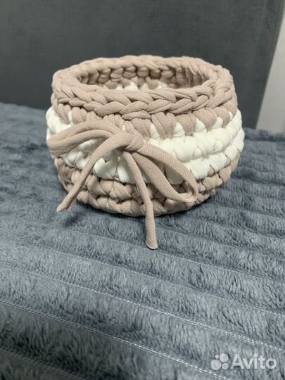 Корзина из трикотажной пряжи