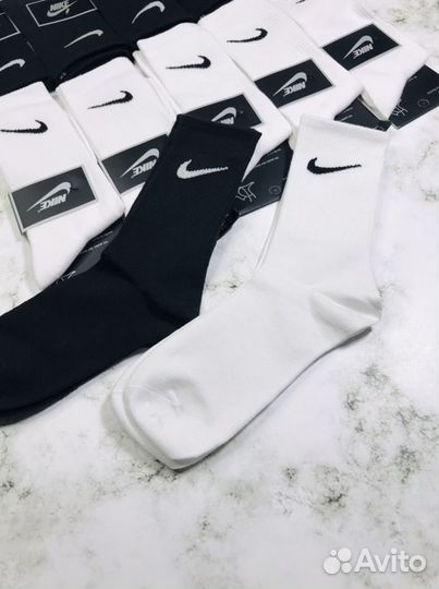 Носки nike высокие белые