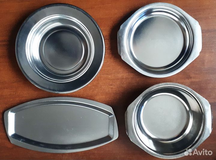 Тарелка миска селедочница нержавеющая СССР