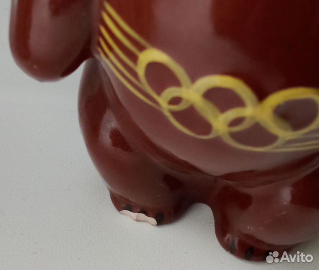 Фарфор Статуэтка СССР Мишка олимпиада лфз дулево