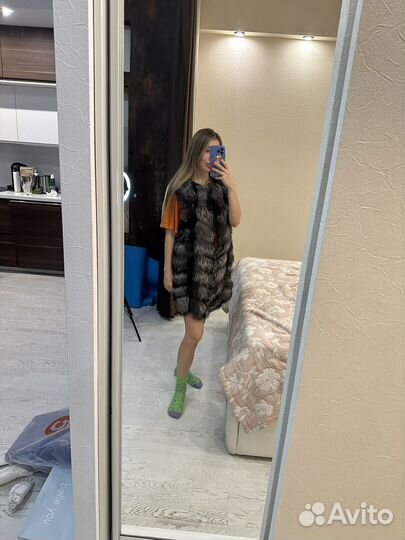 Жилетка меховая лиса S