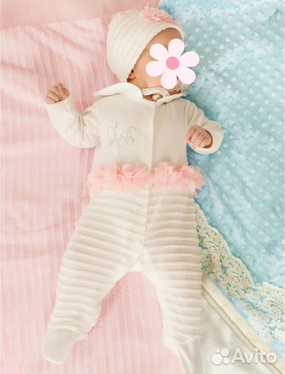 Комплект на выписку, одеяло, костюм, 2 шапочки