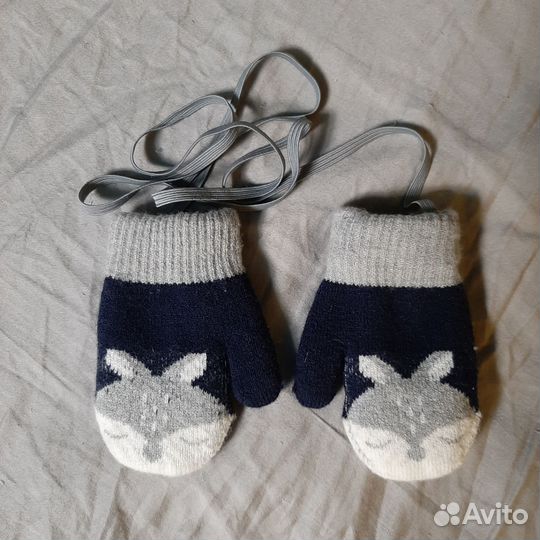 Варежки зимние детские 6-12 месяцев
