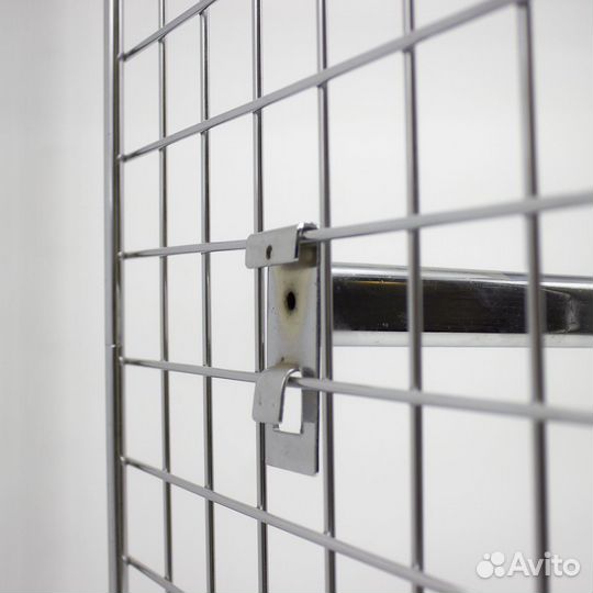 Кронштейн на сетку горизонтальный L300мм, хром